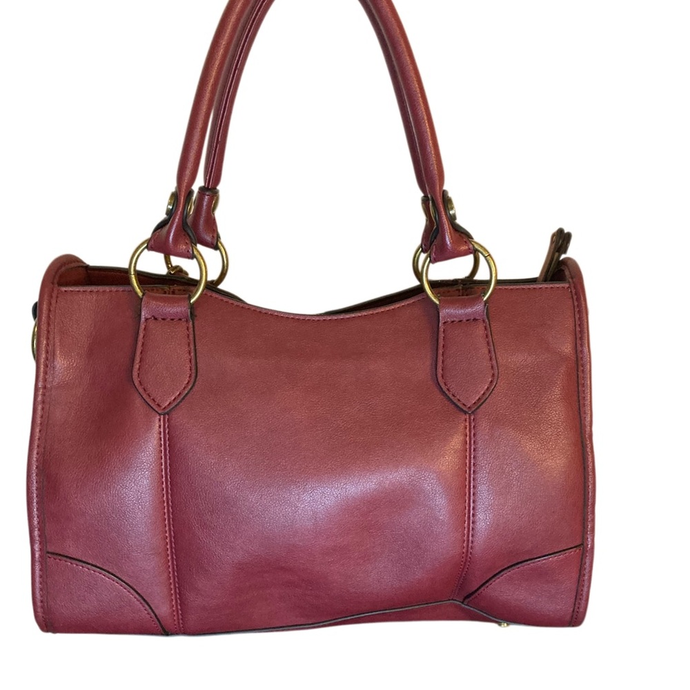 FRYE & Co VINTG BURGANDY Leather Handbag - Picture 2 of 10